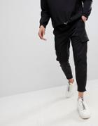 Religion Skinny Fit Cargo Pants In Black - Black