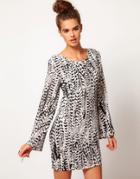 Firetrap Arya Feather Print Dress - Black