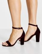 Karen Millen Florence Heeled Sandals In Burgundy-black
