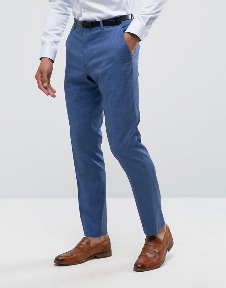 Asos Wedding Slim Suit Pant In Blue Tonic - Blue