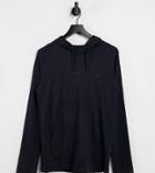 French Connection Long Sleeve Hooded Top In Marine-navy