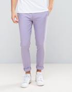 Asos Super Skinny Smart Pants In Light Purple - Purple