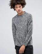 Selected Homme Plus Sweat With Crew Neck And Mixed Yarn Detail - Gray