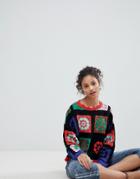Asos Premium Sweater In Hand Crochet - Multi