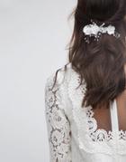 Asos Bridal Faux Pearl Bead Hair Barrette - Cream