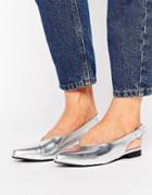 New Look Metallic Slingback Shoe - Silver