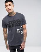 Asos Star Wars T-shirt With Rogue One Print And Badges - Gray