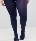 Asos Design Curve Super Stretch 90 Denier Tights In Navy - Navy
