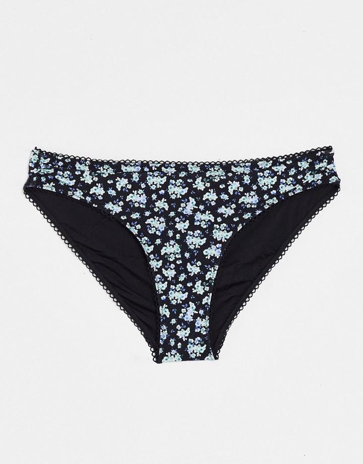 & Other Stories Floral Print Bikini Bottom In Multi - Multi