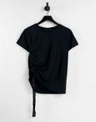 Dr Denim Umbra Ruched Side T-shirt In Black
