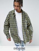 Reclaimed Vintage Inspired Oversized Shirt In Yellow Checked Flannel - Yellow