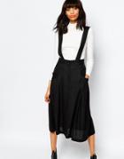 Monki Pinafore Midi Skirt - Black