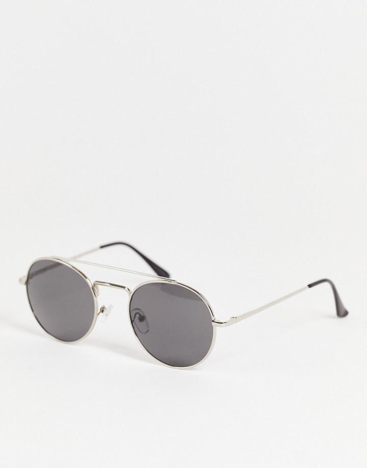 Aj Morgan Round Lens Sunglasses-silver