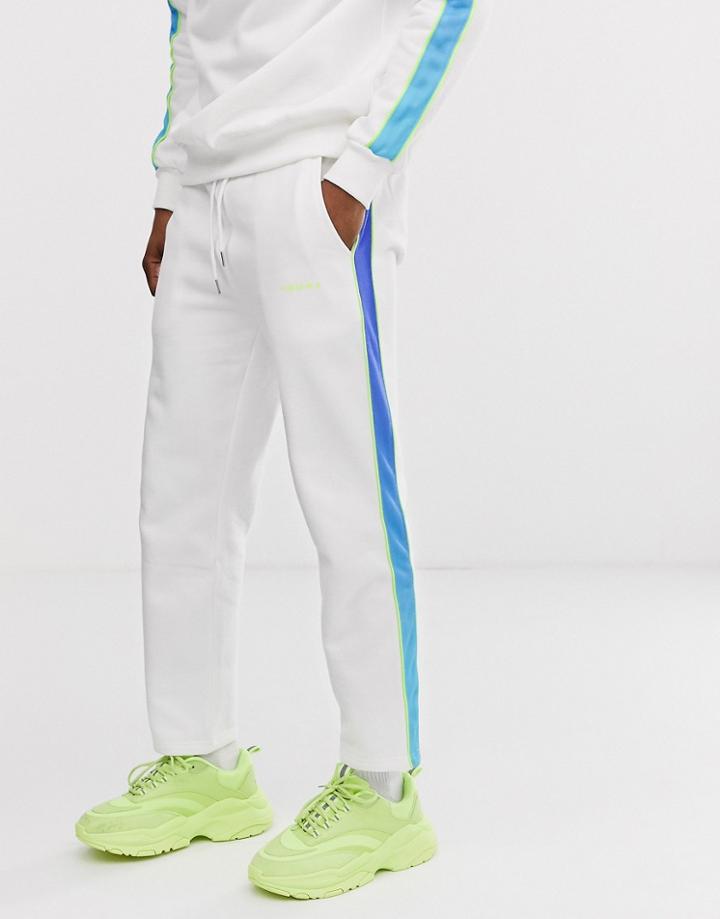 Agora Skinny Sweatpants With Fade Side Stripe - White