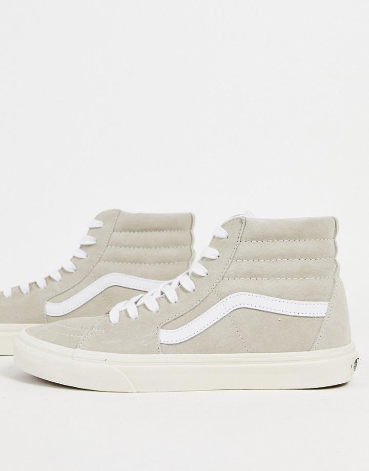 Vans Sk8-hi Suede Sneakers In Oatmeal-white