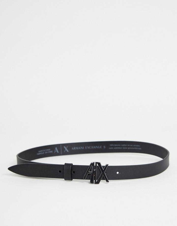 Armani Exchange Logo Belt-black