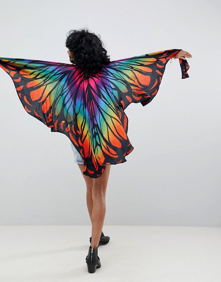 Asos Design Butterfly Wing Festival Kimono Cape - Multi
