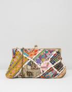 Raga Small Metal Framed Clutch Bag - Multi