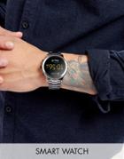 Fossil Q Ftw4001 Explorist Bracelet Smart Watch In Gunmetal - Silver