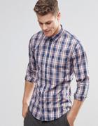 Boss Orange Shirt With Red Check Slim Fit - Red