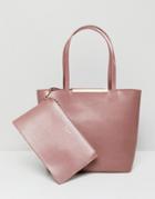 Ted Baker Bow Embossed Leather Shopper - Pink