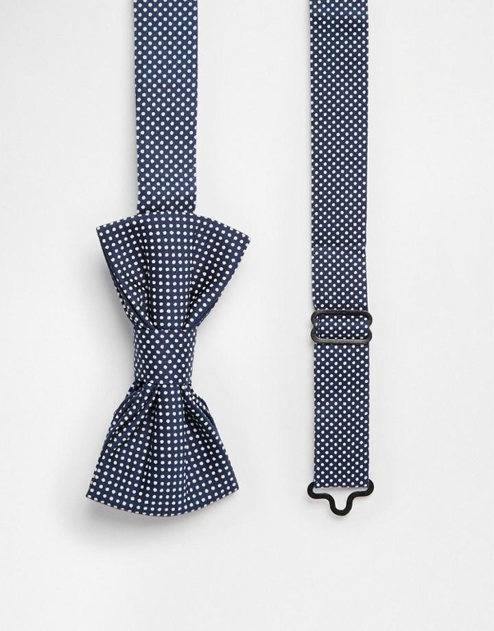 Devils Advocate Blue Spot Bow Tie - Blue