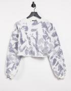 Missguided Quilted Crop Sweatshirt In Tie Dye - Part Of A Set-multi