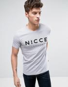 Nicce London Logo T-shirt In Gray - Gray