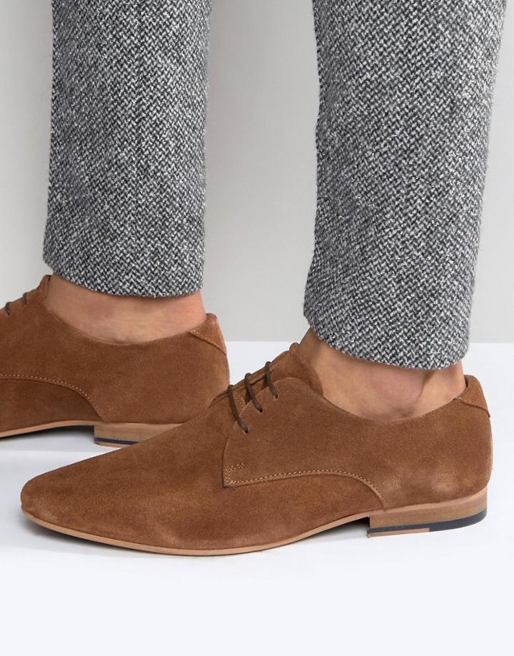 Kg By Kurt Geiger Dorchester Derby Shoes In Tan Suede - Tan