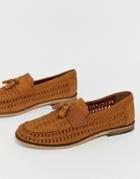 River Island Woven Loafers In Tan
