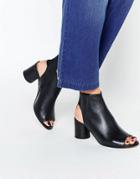 Kg By Kurt Geiger Raw Black Peep Toe Shoe Boots - Black