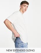 Asos Design Organic Blend Oversized T-shirt With Crew Neck In White Heather