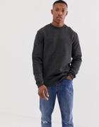 Asos Design Sweatshirt In Charcoal-gray