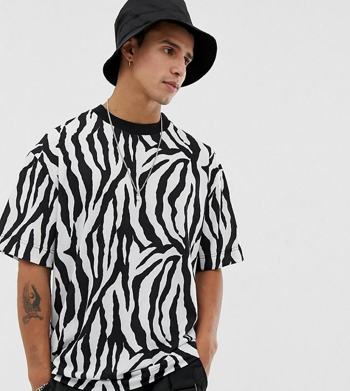 Collusion Zebra Print T-shirt-black