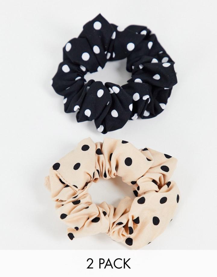 Southbeach 2-pack Polka Dot Hair Scrunchies-multi