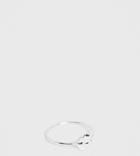 Asos Design Sterling Silver Ring With Hammered Circle - Silver