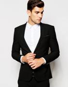 Asos Super Skinny Fit Suit Jacket In Black - Black