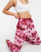 Missguided Oversized Sweatpants In Tie Dye Print-multi