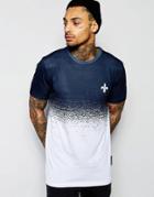 Criminal Damage T-shirt In Dip Dye - Navy