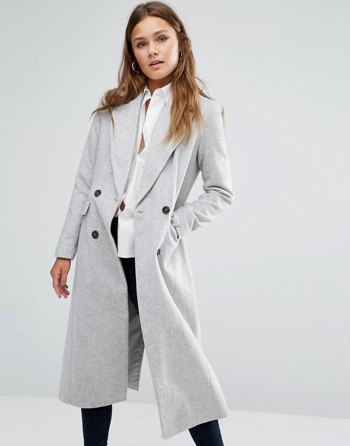 New Look Longline Tailored Coat - Navy