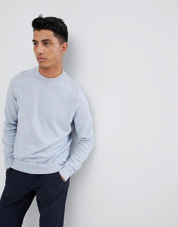 New Look Turtleneck Sweater In Light Blue Marl - Blue