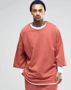 Granted Sweatshirt With Dropped Shoulder - Rust