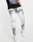 Topman Coordinating Tie Dye Sweatpants In Gray-grey