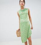 Asos Design Maternity Ditsy Print Midi Dress With Button Detail-multi