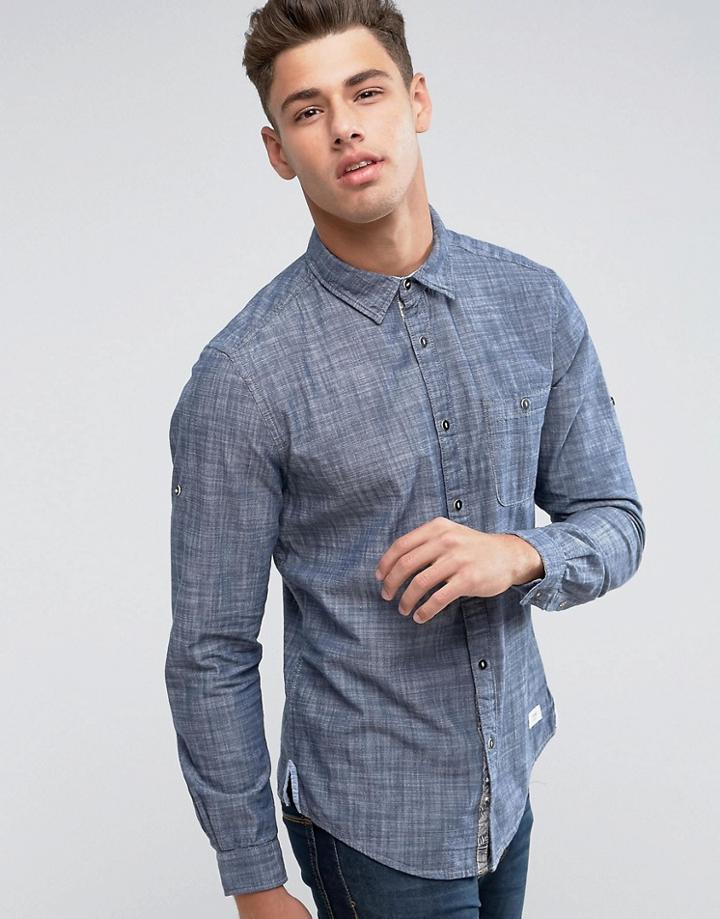 Esprit Chambray Shirt - Navy