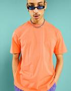 Asos Design Organic Relaxed Fit T-shirt In Bright Orange