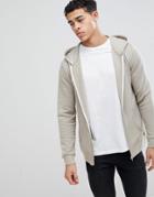 New Look Zip Through Sweat In Stone - Stone