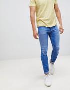 Burton Menswear Jeans In Skinny Fit In Mid Blue Wash - Blue