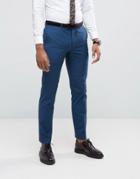 Farah Skinny Suit Pants In Blue - Blue