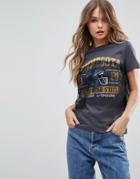 Brave Soul Northstar T-shirt With Lace Frill Overlay - Gray